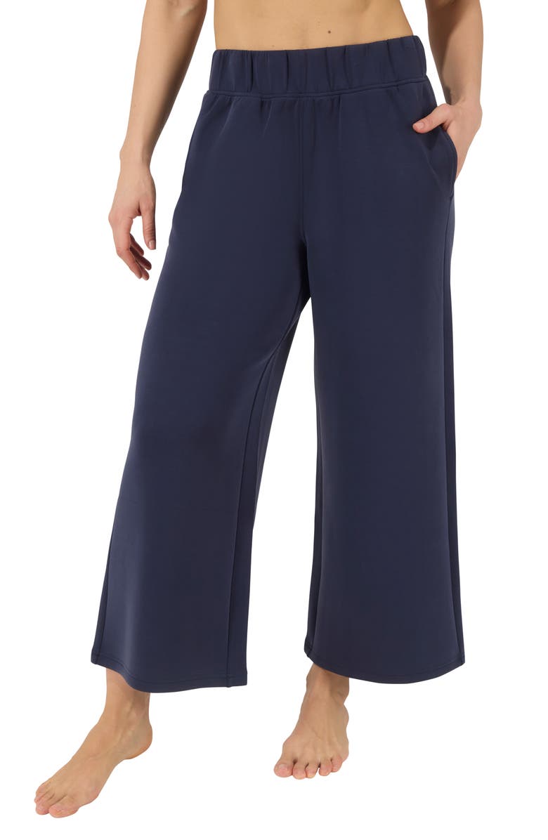 YOGALICIOUS SoftLite Elara Sandwash Culotte Pants, Main, color, True Navy