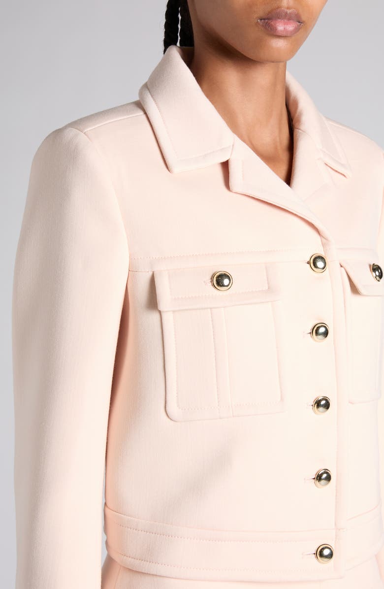 TOM FORD Compact Stretch Wool Crop Jacket, Alternate, color, Dp067 Almost Blush