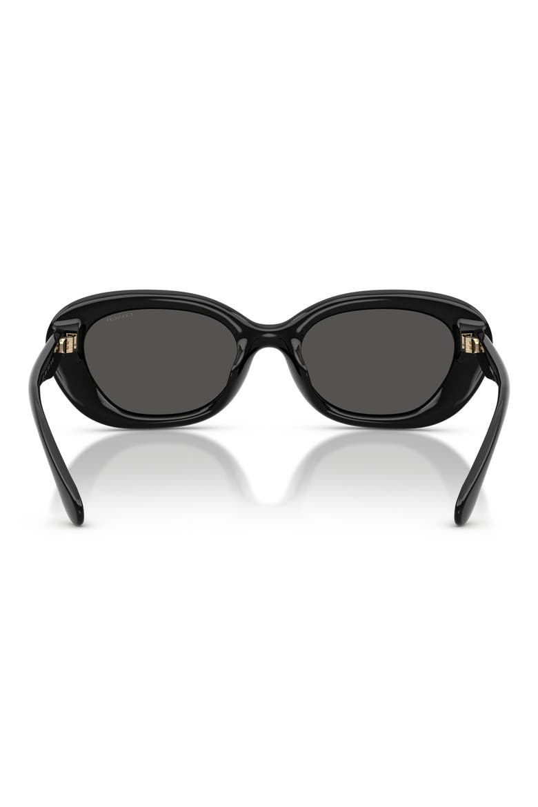 54mm Pillow Oval Sunglasses, Alternate, color, BLACK / GREY SOLID