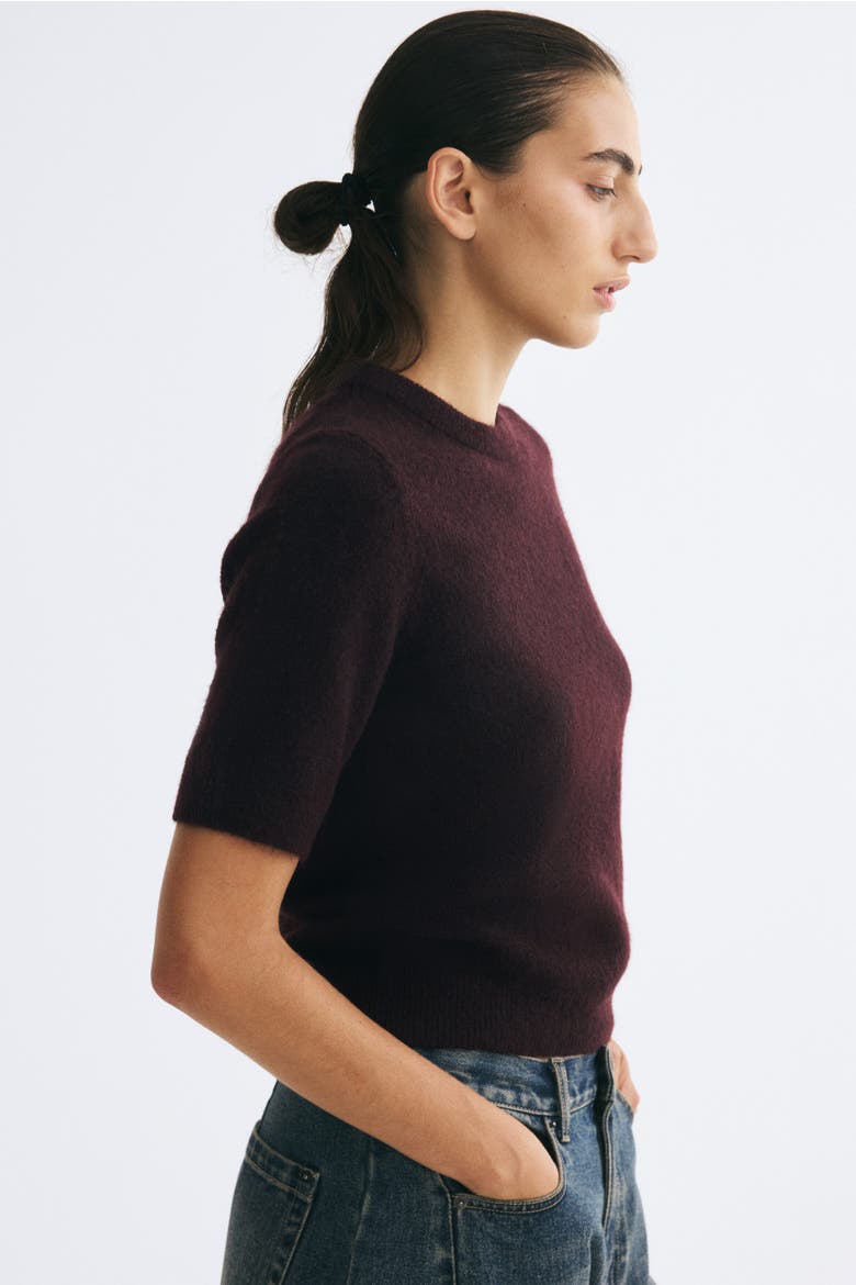 Knit T-Shirt, Alternate, color, Dark purple