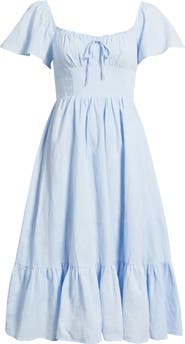 All in Favor Floral Flutter Sleeve Sundress