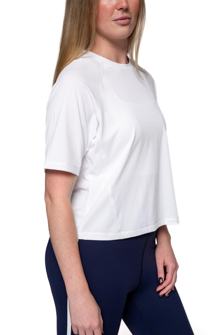 Shadow  Stripe Boxy T-Shirt, Alternate, color, White