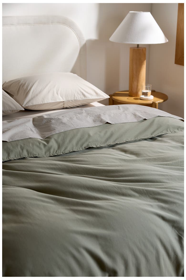Soft Luxe Organic Cotton Sateen Duvet Cover (Nordstrom Exclusive), Alternate, color, MOSS