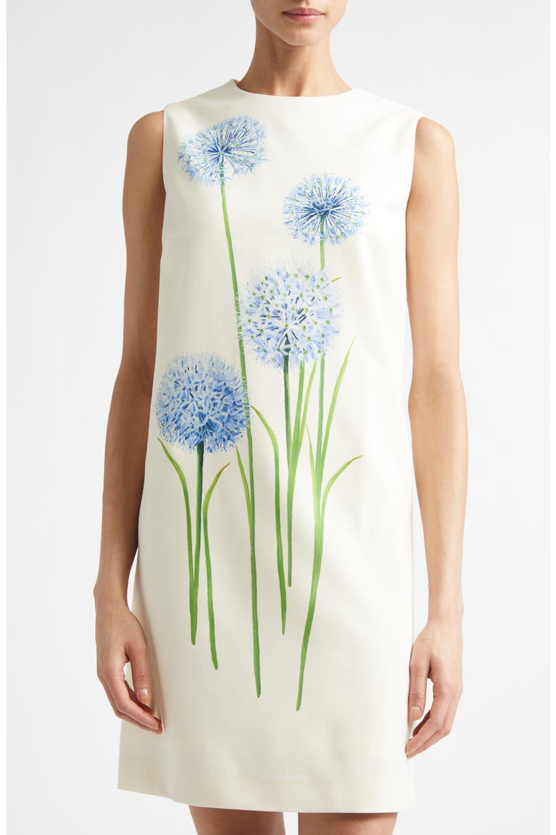 Allium Print Shift Dress, Alternate, color, BLUE/ WHITE