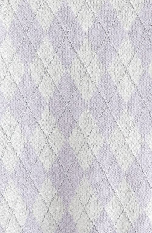 Nordstrom Kids' Sparkle Argyle Knit Cardigan In Purple