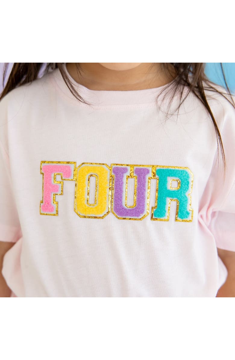 Sweet Wink Fourth Birthday Patch Short Sleeve T-Shirt, Alternate, color, 