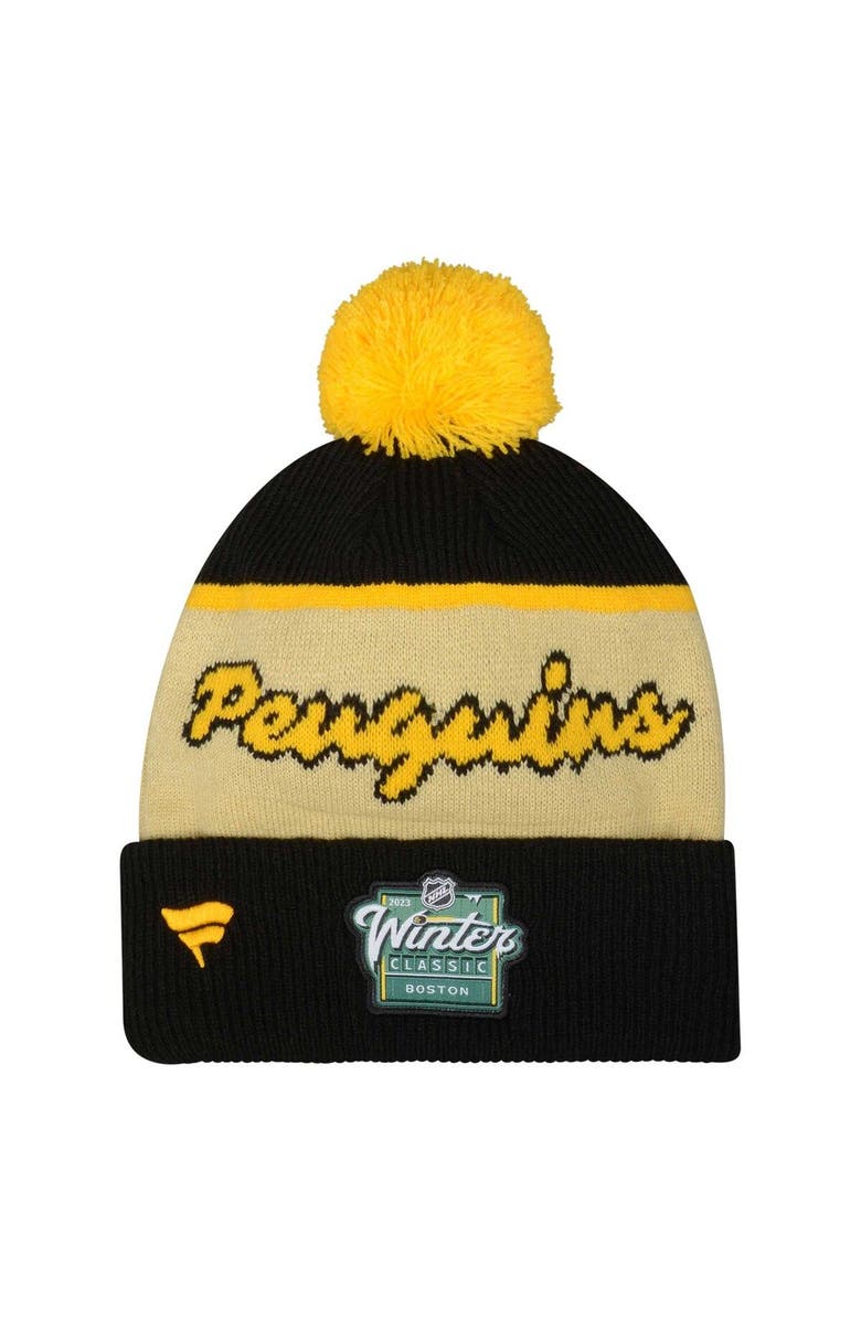FANATICS Men's Fanatics Branded Black Pittsburgh Penguins 2023 Winter Classic Cuffed Knit Hat with Pom, Alternate, color, 
