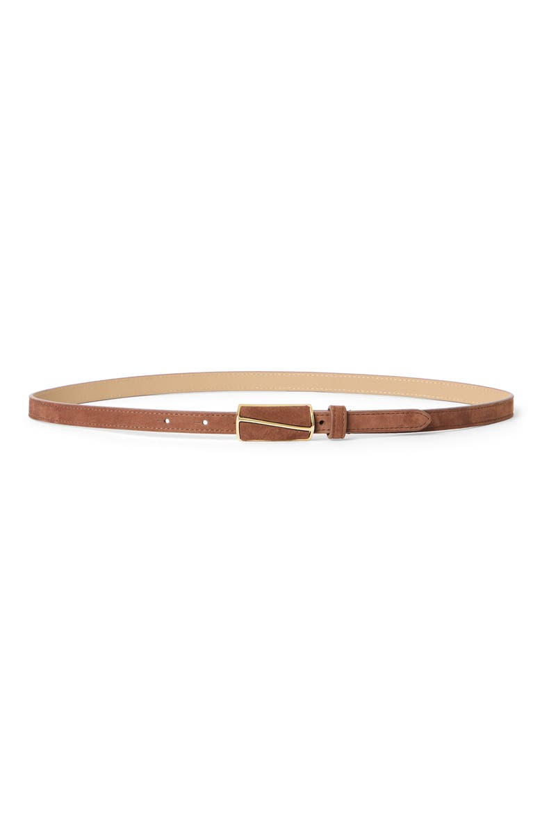 Elodie Nubuck Leather Belt, Main, color, BROWNIE GOLD