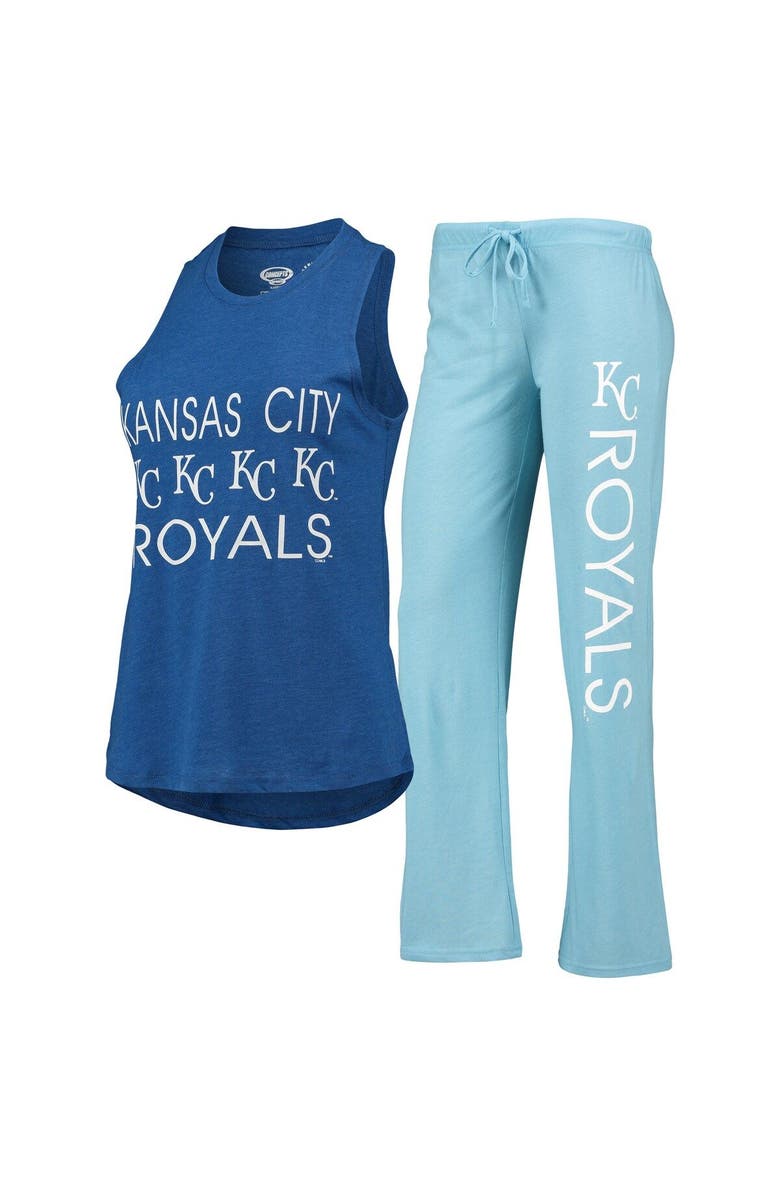 CONCEPTS SPORT Women's Concepts Sport Light Blue/Royal Kansas City Royals Meter Muscle Tank Top & Pants Sleep Set, Main, color, Light Blue