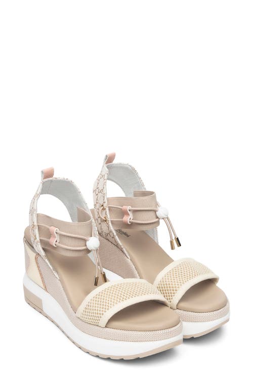 Nerogiardini Bungee Platform Wedge Sandal In Neutral