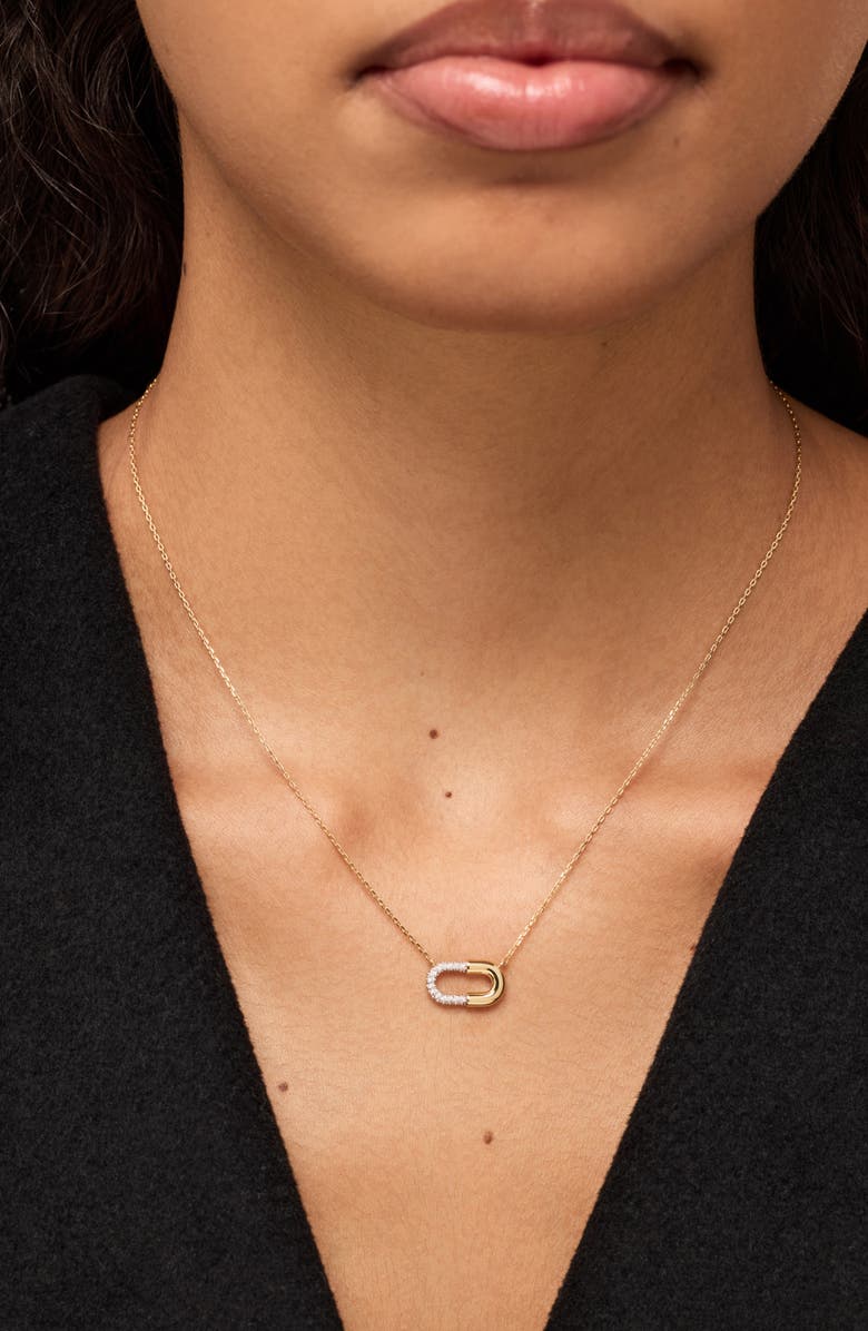 Ana Luisa Black Mini Micropavé Necklace, Alternate, color, Gold / Silver / Clear