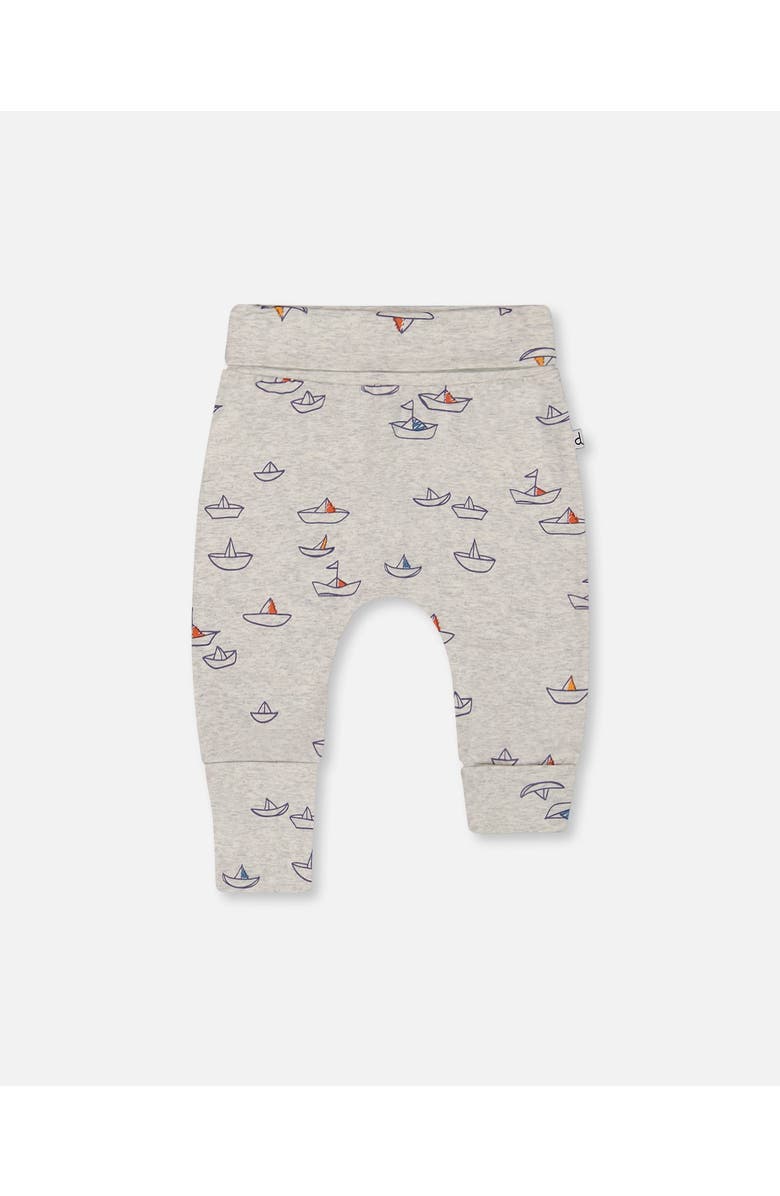 Deux par Deux Baby Boy's Printed Organic Cotton Evolutive Pant Little Paper Boat, Main, color, 
