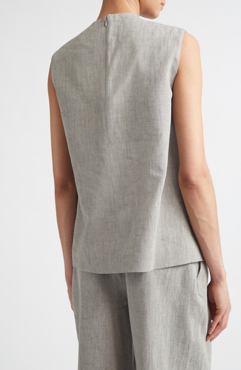 LOULOU DE SAISON Della Asymmetric Mélange Linen & Cotton Top, Alternate, color, Grey Melange