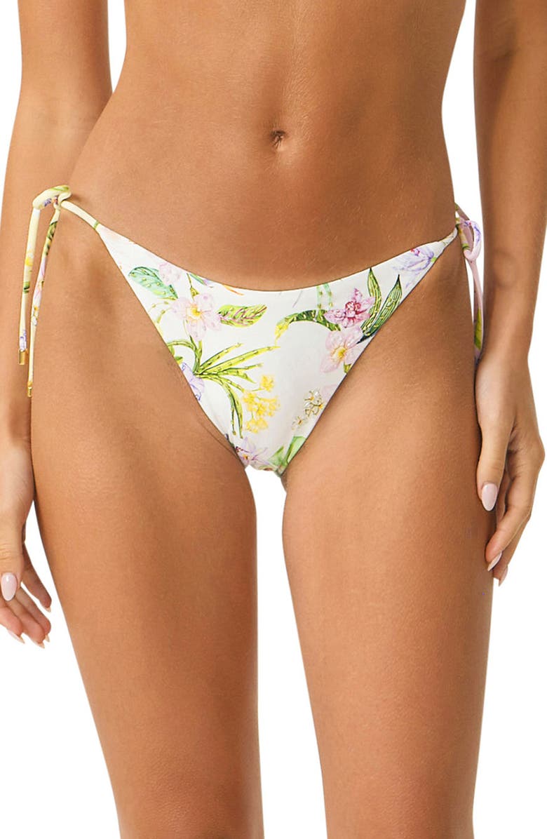 PQ SWIM Beaded Embroidered Tie Side Bikini Bottoms, Main, color, 