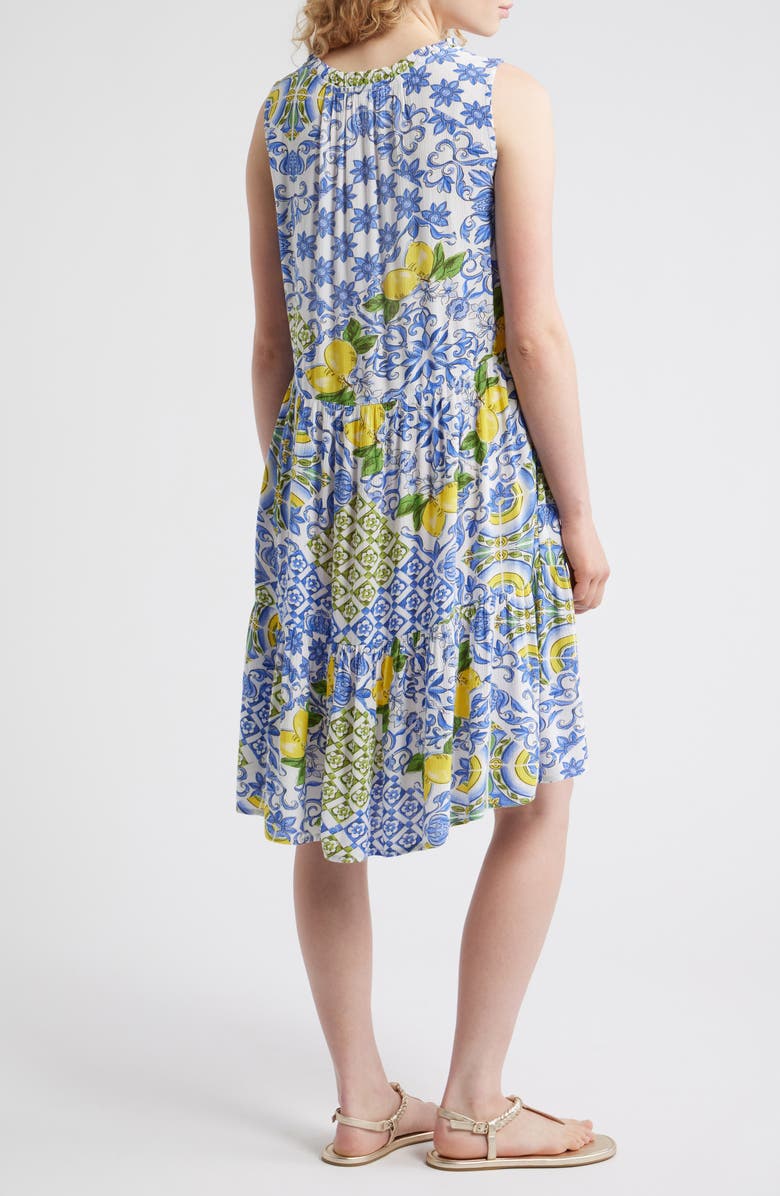 beachlunchlounge Bella Dot Print Tiered Dress, Alternate, color, Lemon Zest