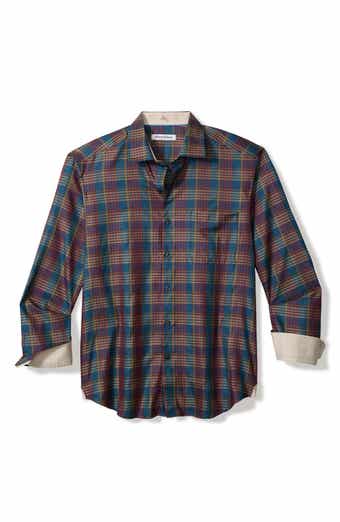 Bordeaux Plaid Cotton & Silk Button-Up Shirt