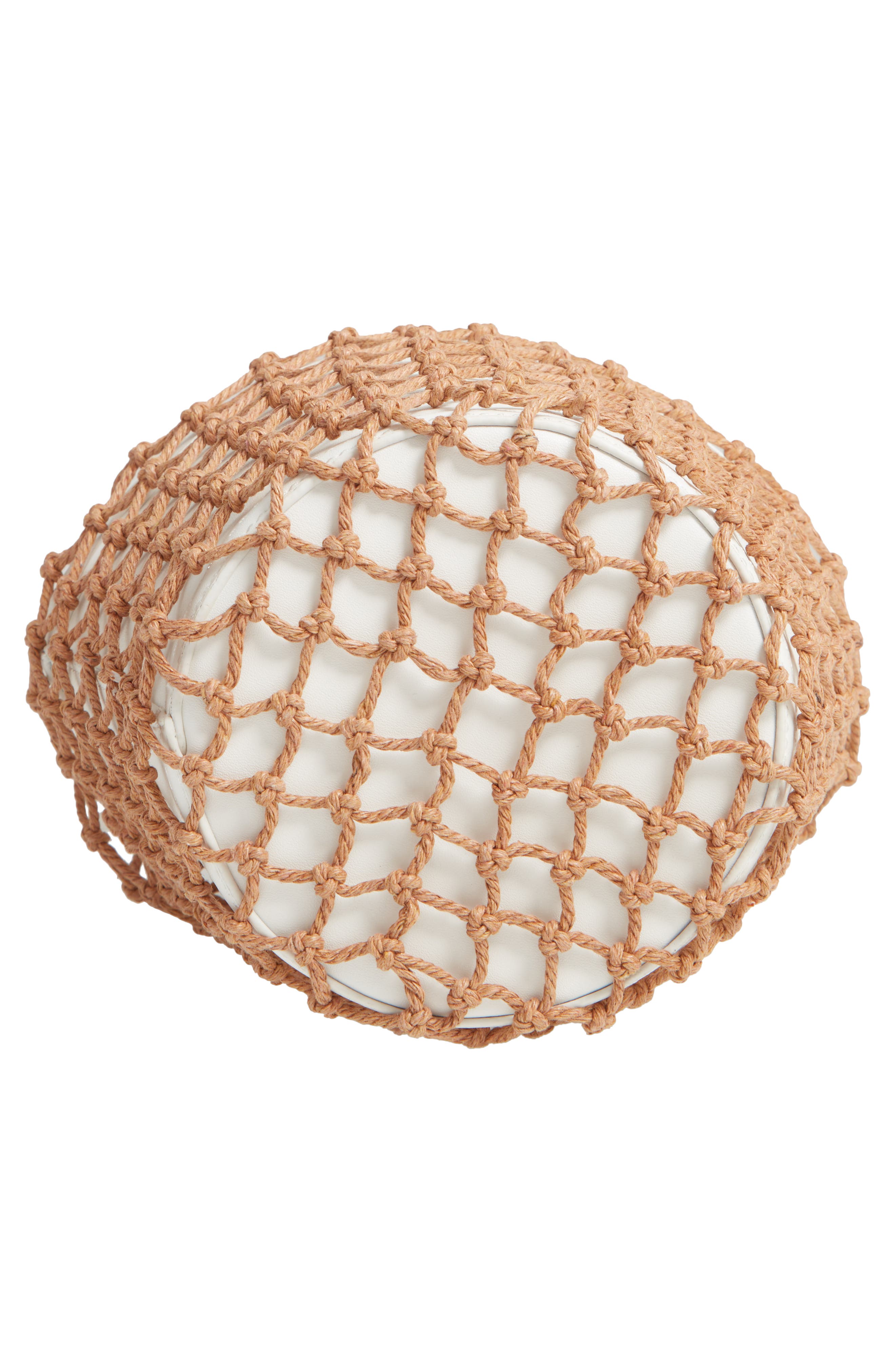 Knotty Net Faux Leather Bucket Bag, Alternate, color, 