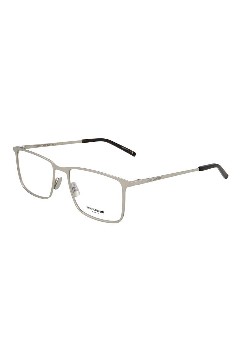 53mm Rectangle Optical Frames, Alternate, color, SHINY SILVER/ TRN