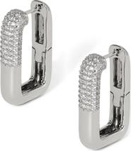 Nadri Alma Pavé Square Hoop Earrings