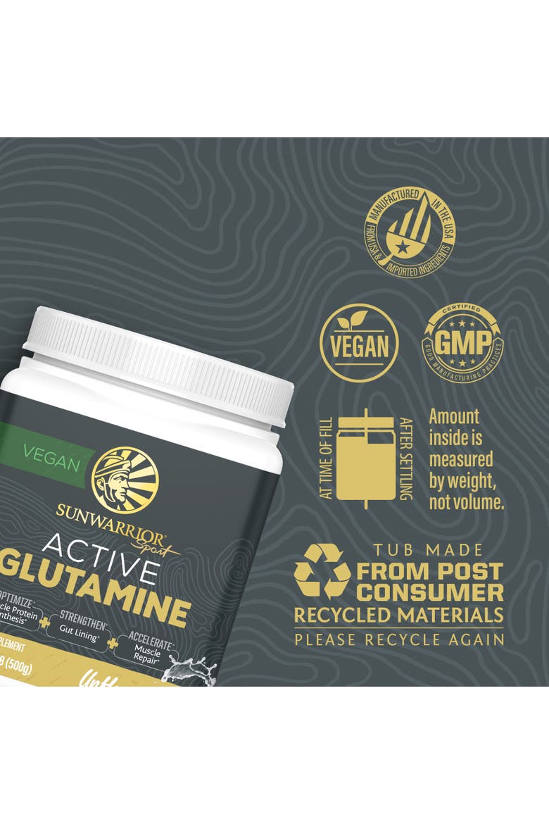 Active Glutamine Powder, Unflavored, 500g Tub, Alternate, color, No Color