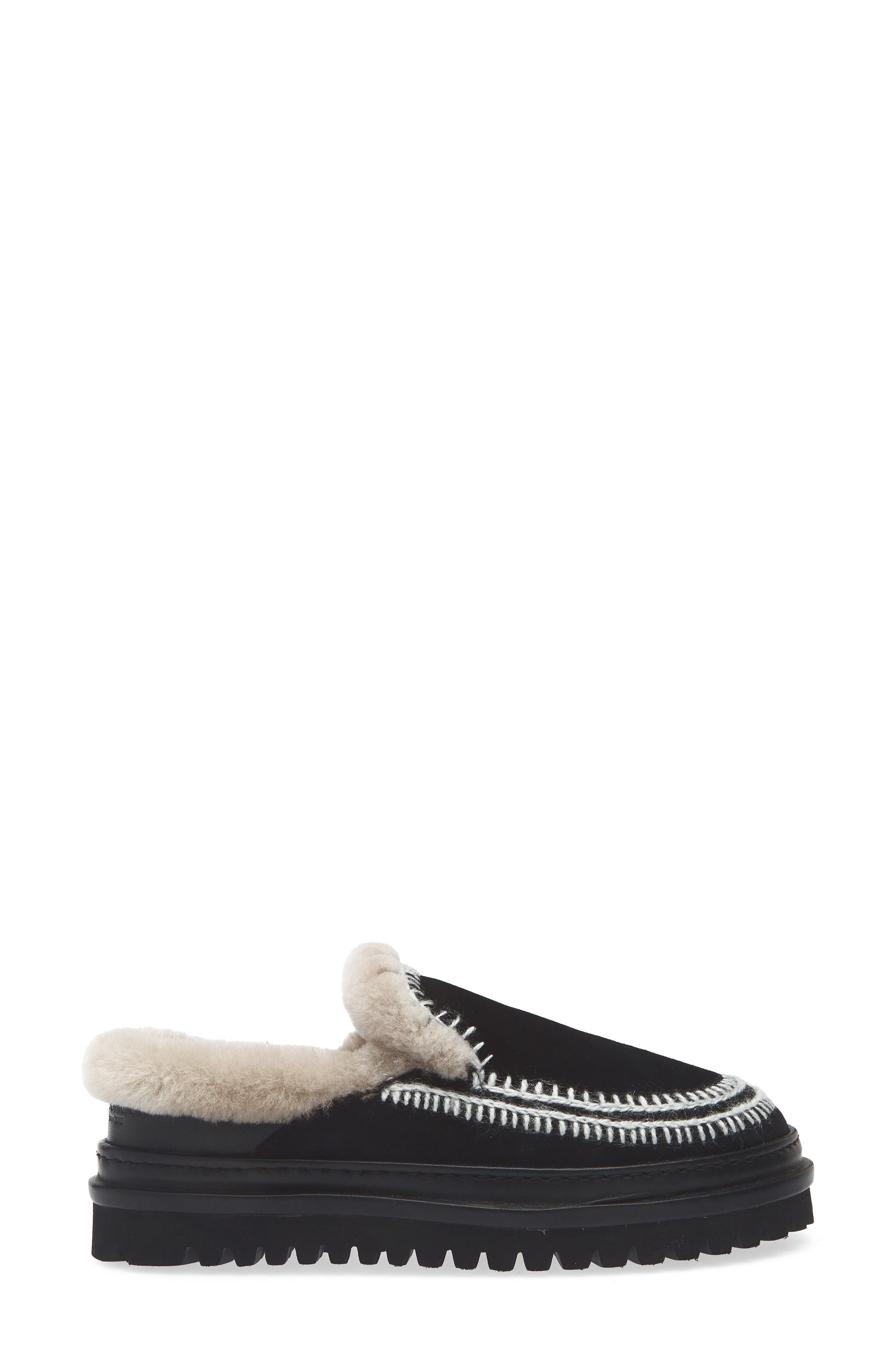 Laidback London Jun 4.0 Genuine Shearling Lined Slipper, Alternate, color, Black Suede / Light Grey