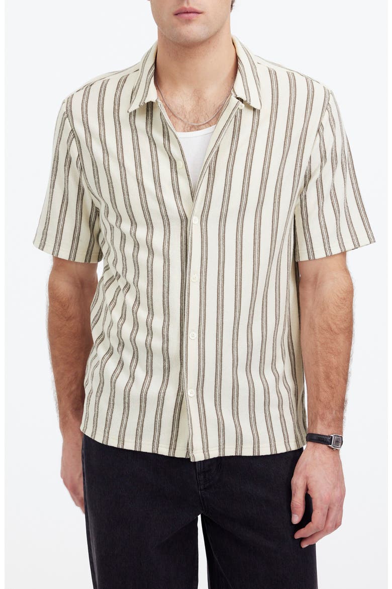 Textured Camp Shirt, Main, color, VINTAGE IVORY