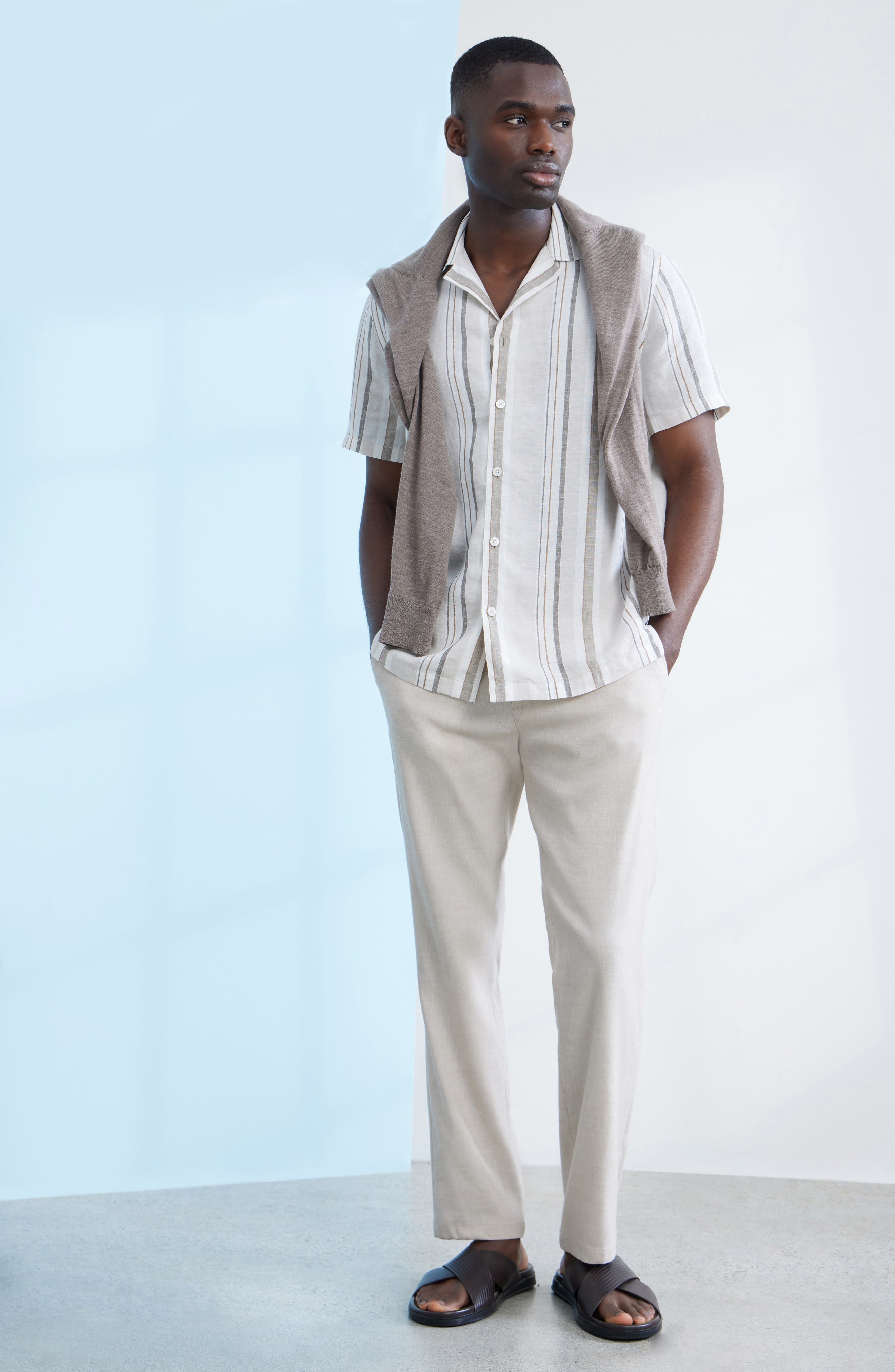 Stripe Linen Camp Shirt - image 2