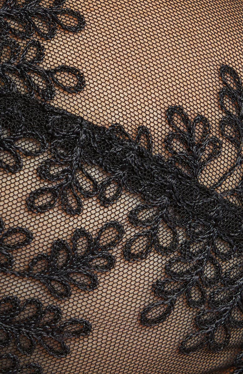 Natori Frame Floral Embroidered Underwire Bra, Alternate, color, Black