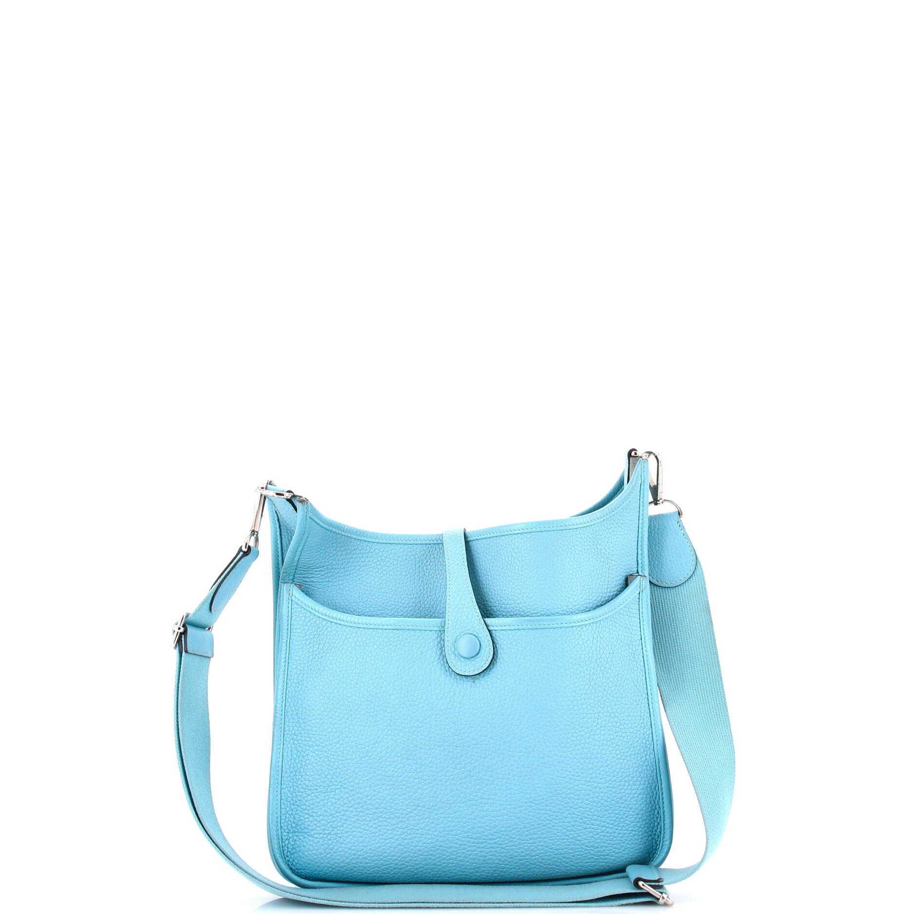 Pre-Owned Hermes Evelyne Bag Gen III Clemence PM, Alternate, color, Bleu Atoll