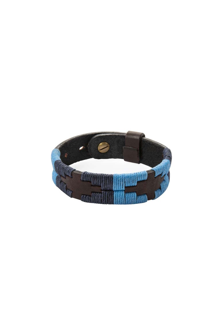Bracelet - Azules Stitching, Main, color, Brown/Navy/Blue