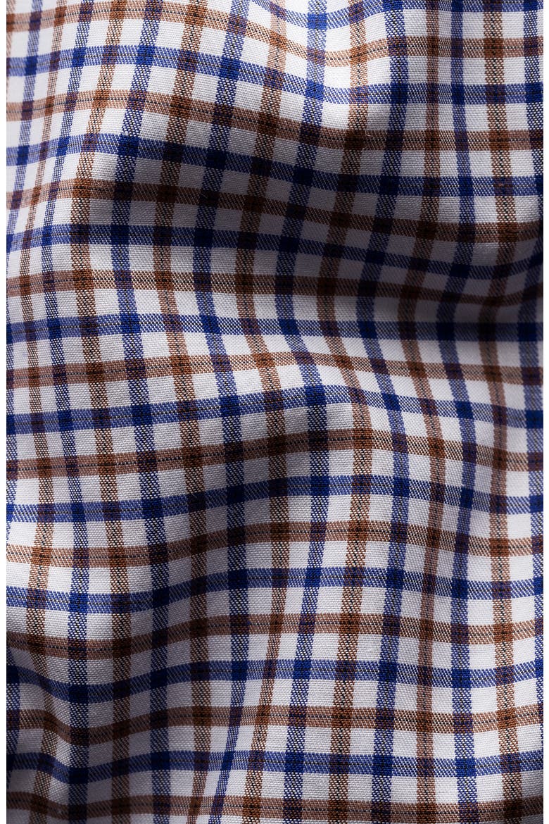 Slim Fit Check Dress Shirt, Alternate, color, BROWN