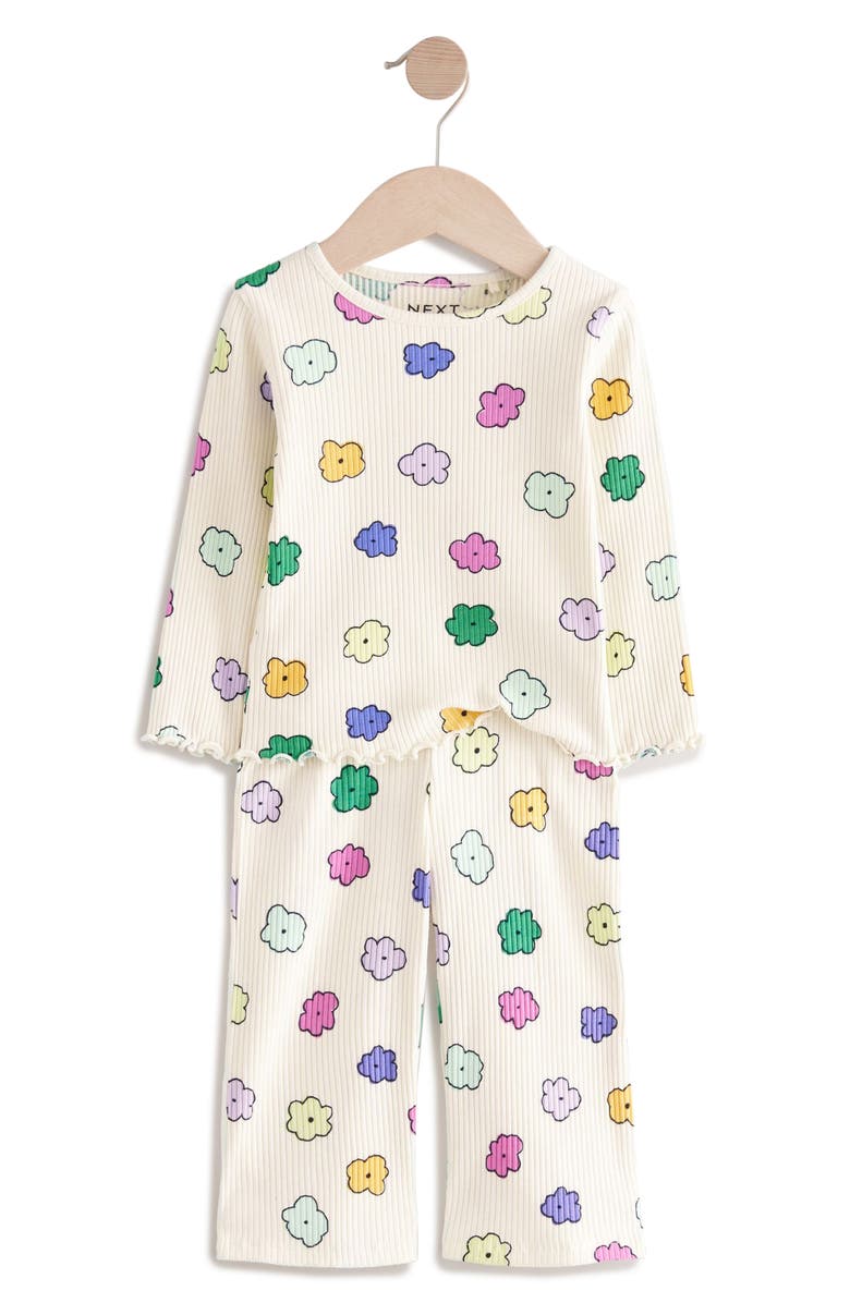 NEXT Kids' Floral Print Rib T-Shirt, Alternate, color, 