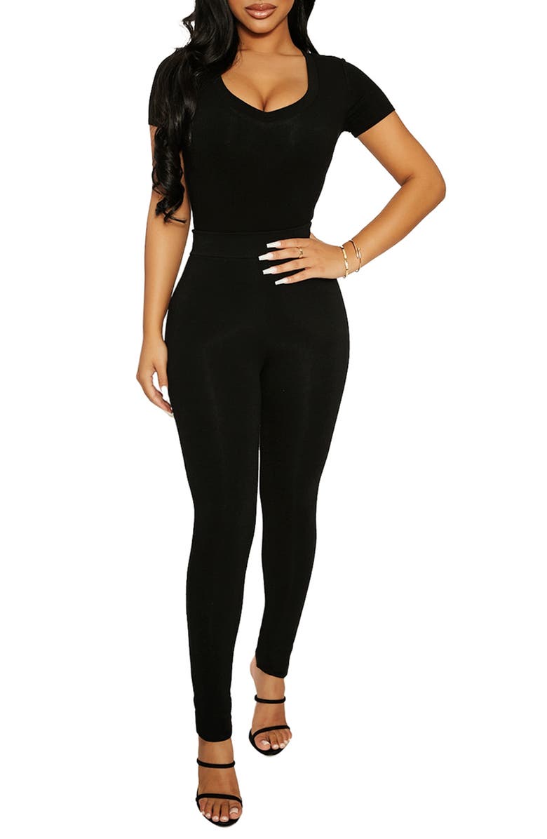 Naked Wardrobe The NW V-Neck Bodysuit, Alternate, color, 