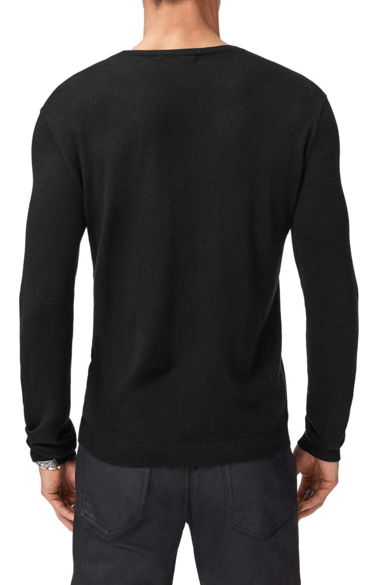 John Varvatos Novas Regular Fit Alpaca & Silk Sweater, Alternate, color, Black