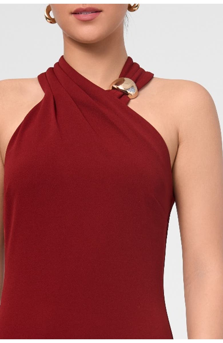 RACHEL Rachel Roy Harris Halter Maxi Dress, Alternate, color, Dark Red