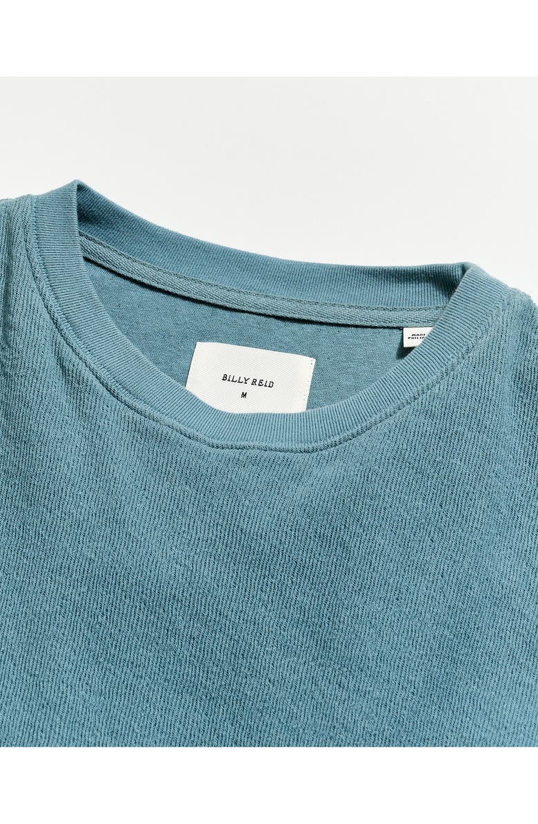 Billy Reid Rib Crinkle Cotton Sweatshirt, Alternate, color, Blue