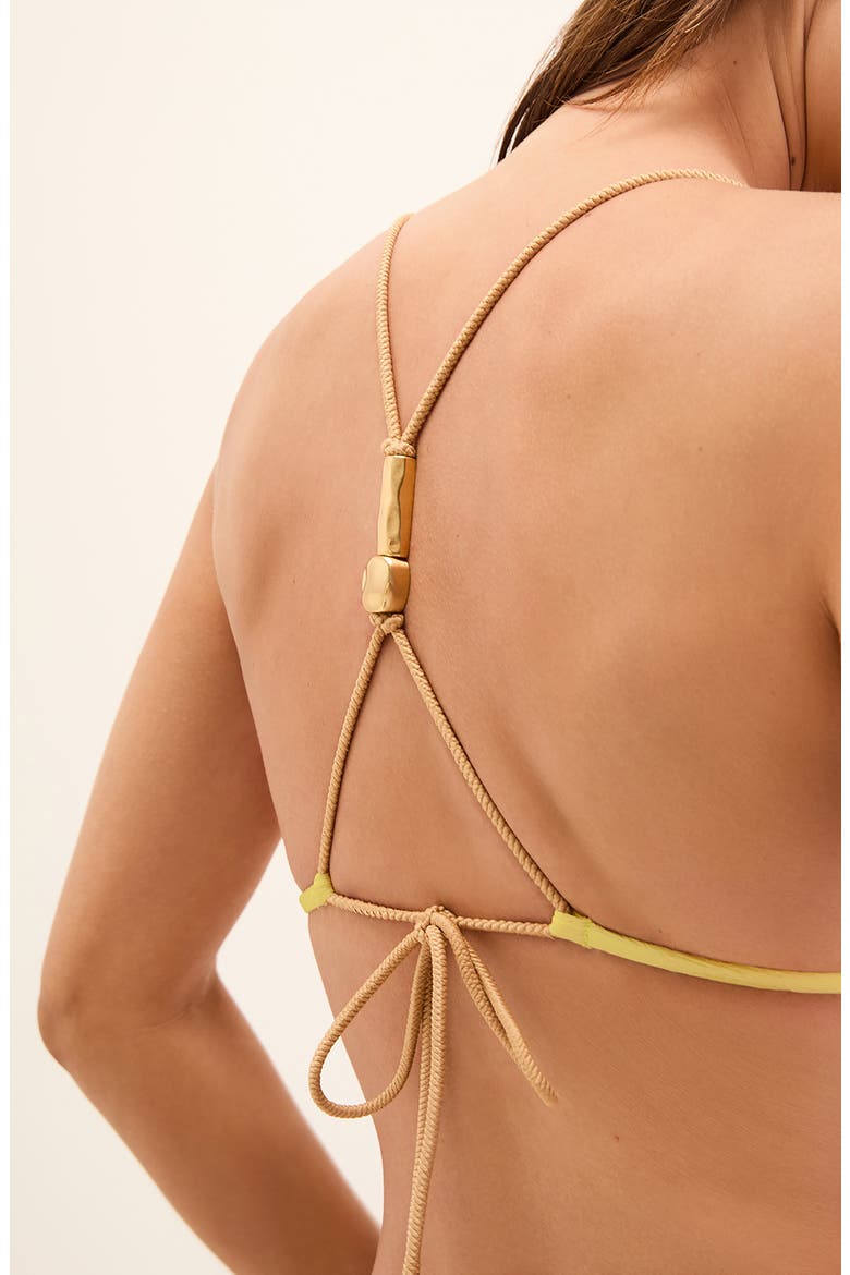 Nancy T-Back Triangle Bikini Top, Alternate, color, LEMONADE