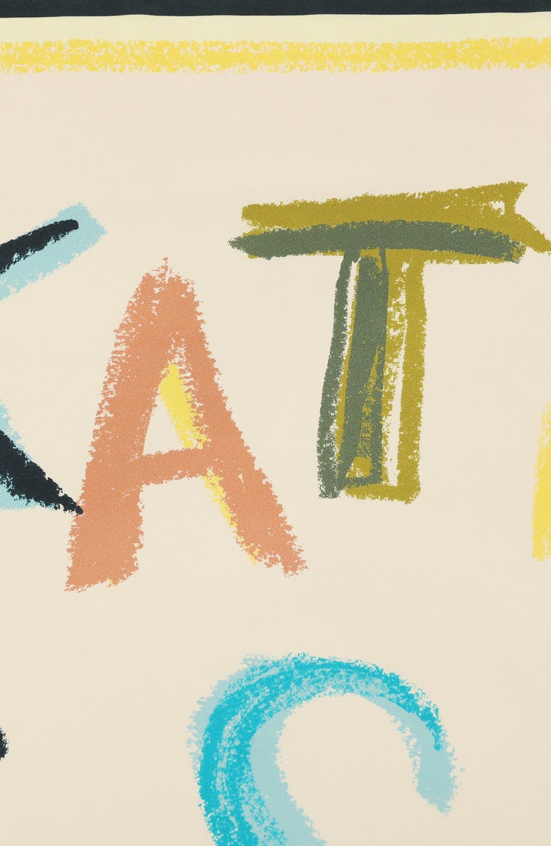 Kate Spade New York scribble silk square scarf, Alternate, color, Ivory