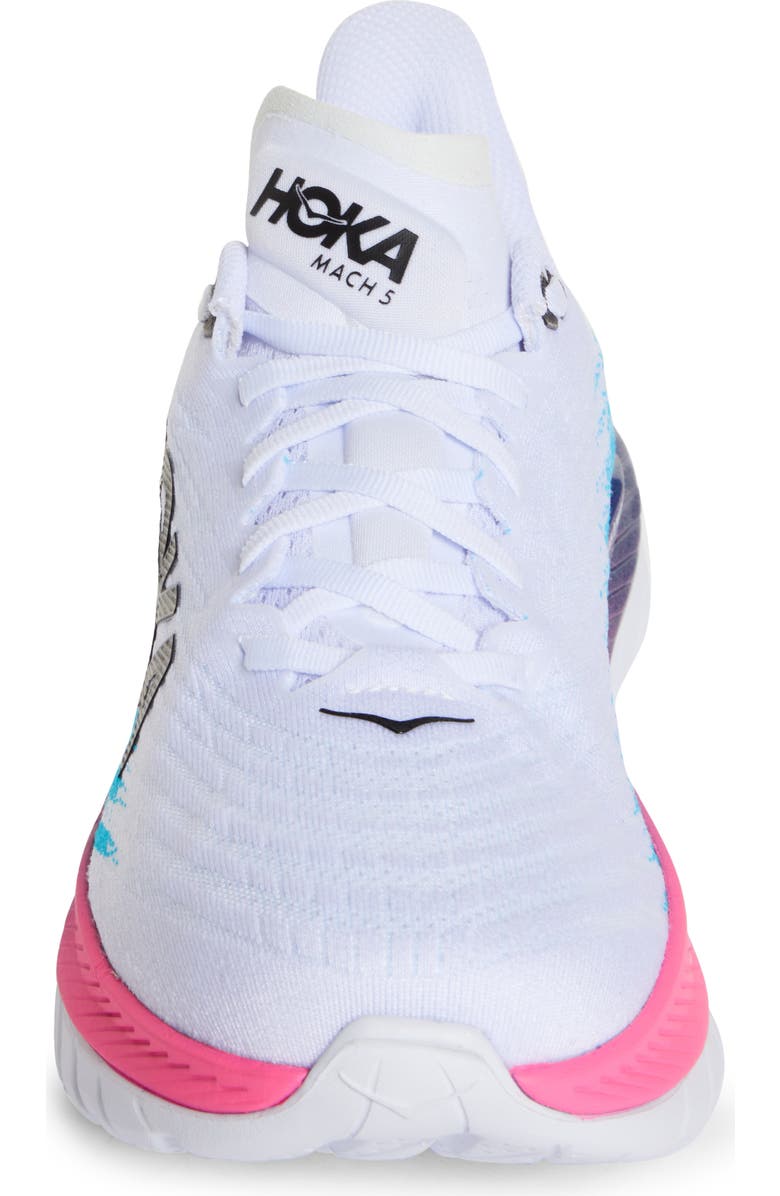 HOKA Mach 5 Running Shoe, Alternate, color, White / Scuba Blue