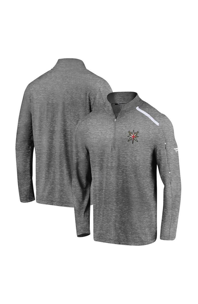 FANATICS Men's Fanatics Branded Heathered Gray Vegas Golden Knights Special Edition Quarter-Zip Jacket, Main, color, 