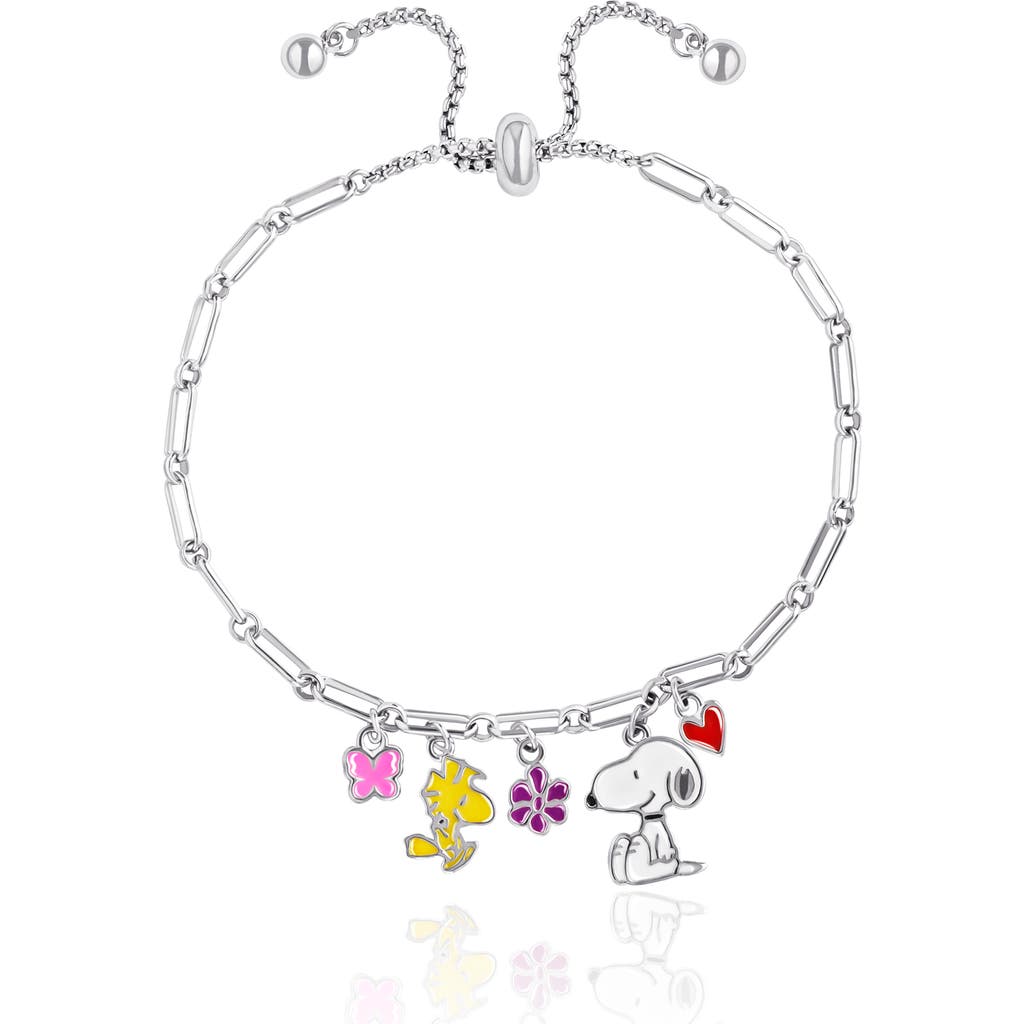 Peanuts Snoopy Enamel Charm Woodstock Bracelet In Metallic