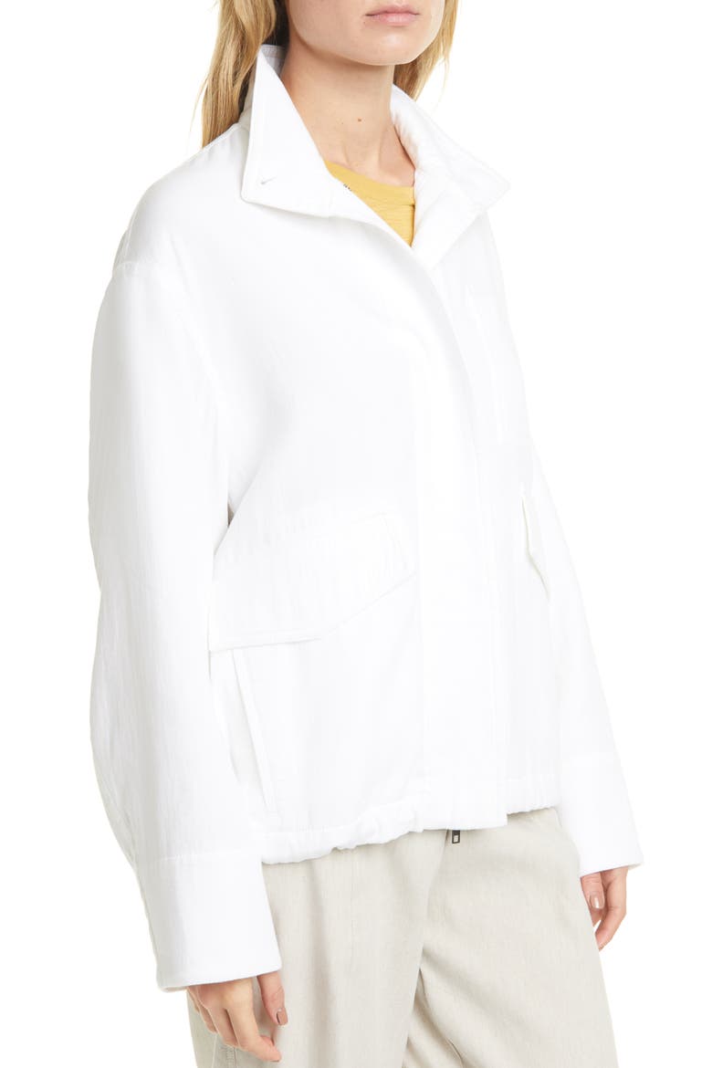 Casual Cotton Military Jacket, Alternate, color, OPTIC WHITE