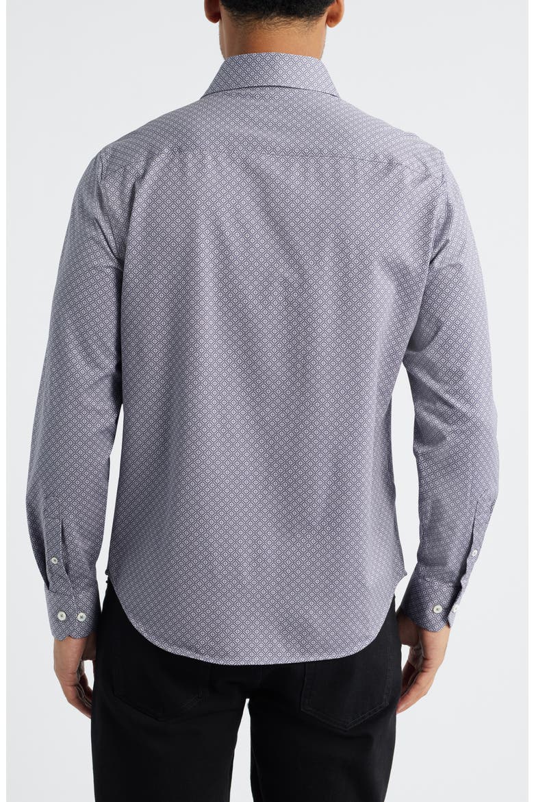 James OoohCotton® Mosaic Print Twill Button-Up Shirt, Alternate, color, EGGPLANT