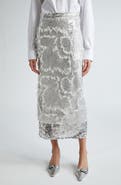 Erdem Sequin Embroidered Pencil Skirt
