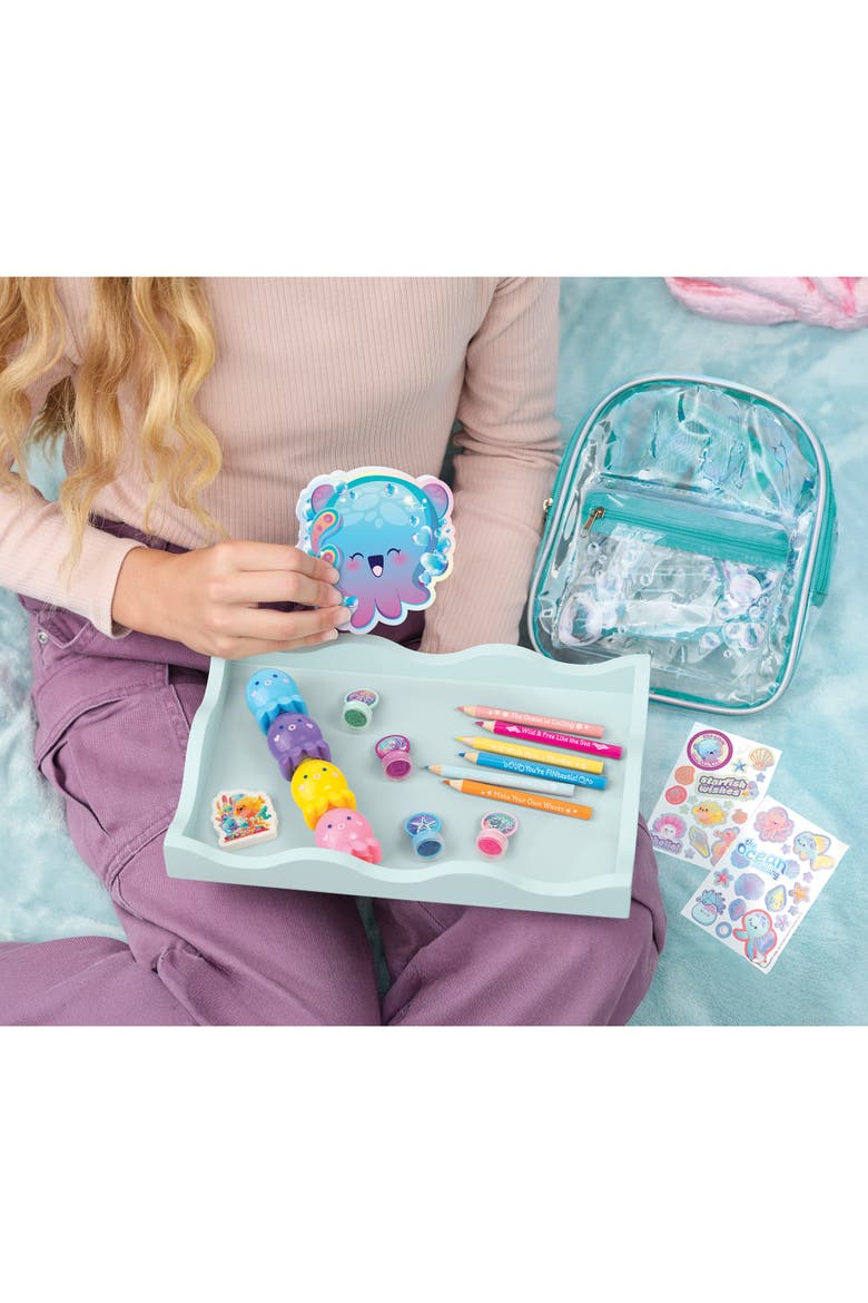 Seas The Day! Stationery Set 8 Inch Mini Backpack, Ocean Theme, Kids & Girls, Alternate, color, Multicolored