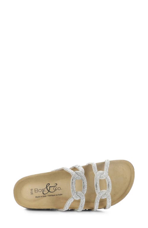 Bos. & Co. Peppy Crystal Strap Slide Sandal In Silver