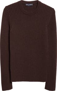 Dolce&Gabbana Wool Rib Crewneck Sweater