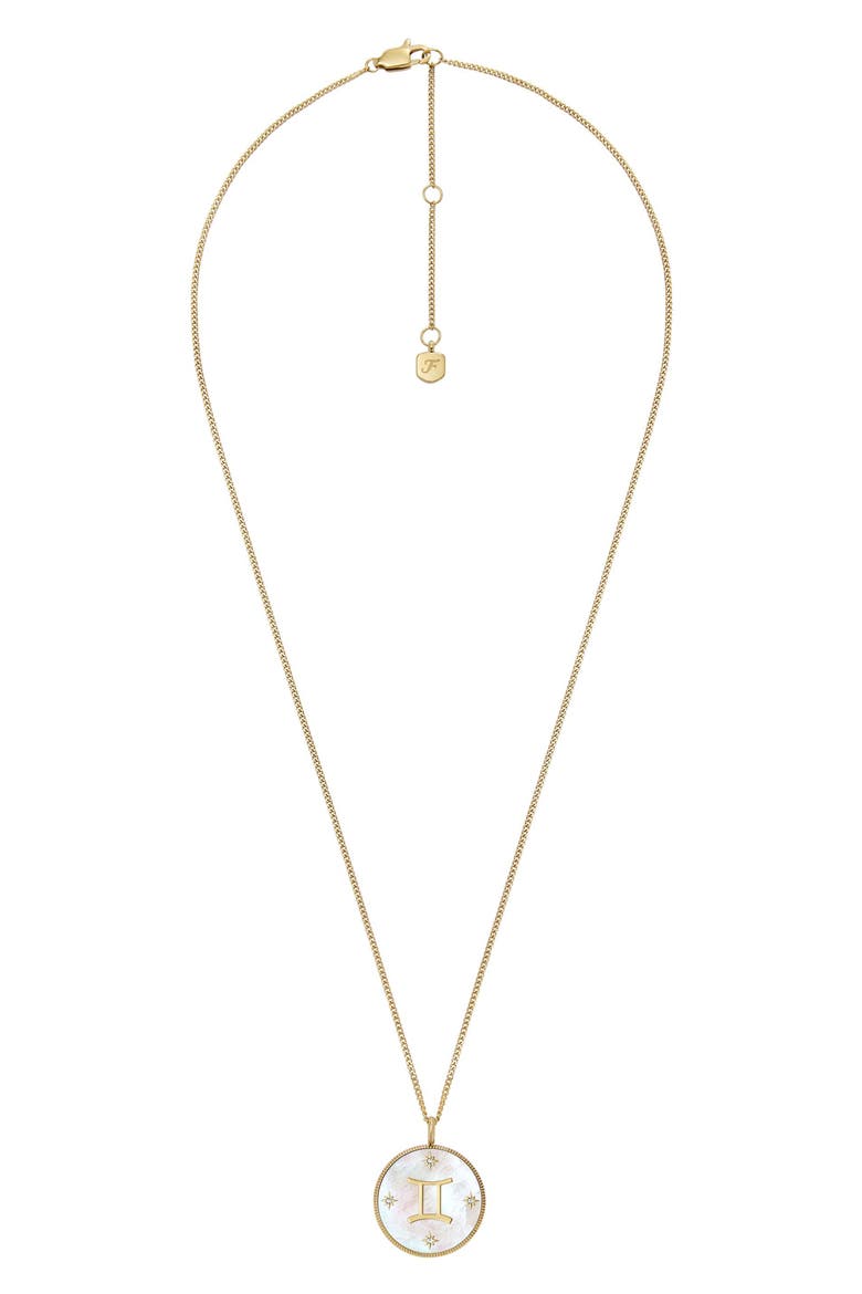 Sutton Leo Zodiac Pendant Necklace, Alternate, color, GEMINI/ WHITE/ GOLD