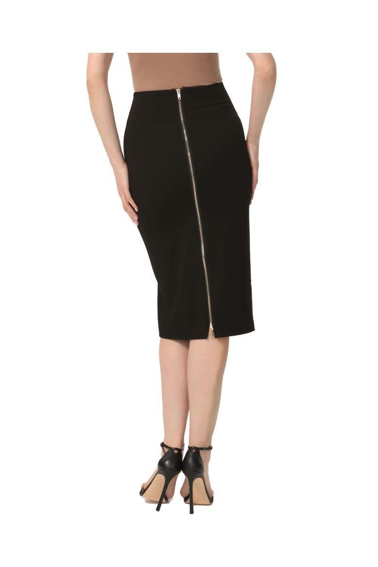 Women's Exposed Back Zip Pencil Skirt, Alternate, color, Black