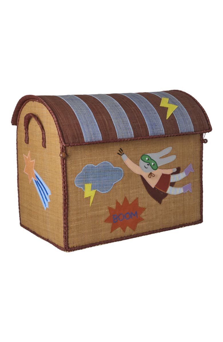 10004222 Raffia Toy Baskets Hero Set 3pc, Alternate, color, Blue